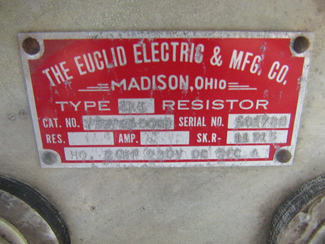EUCLID ELECTRIC Y53W2500GB 4K1 Resistor HO 20HP 230V DC SEC A Vintage NEW