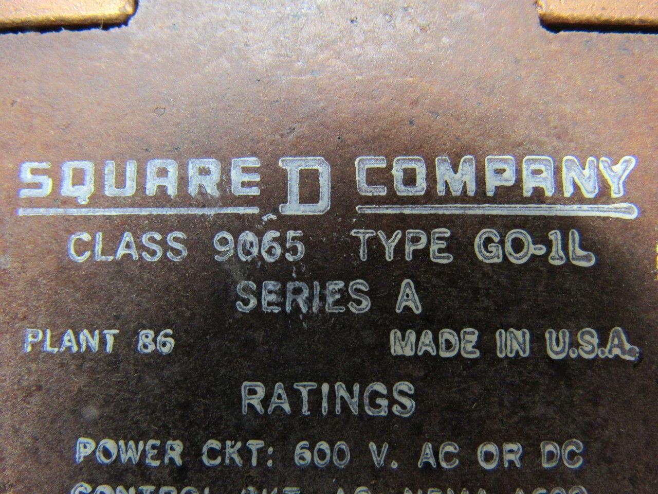Square D 9065 GO-1L Series A Thermal Overload Relay Open Type Melting Alloy