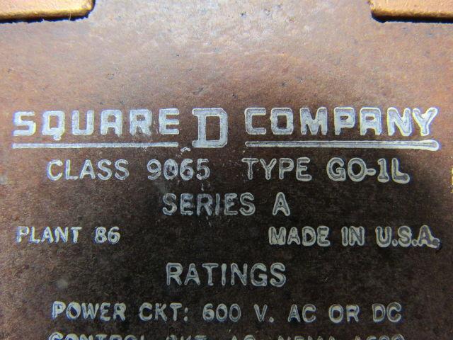 Square D 9065 GO-1L Series A Thermal Overload Relay Open Type Melting Alloy