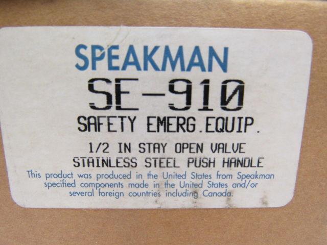 Speakman SE-910 Stay-Open Ball Valve For Eye & Eye/Face Washes 1/2" NPT
