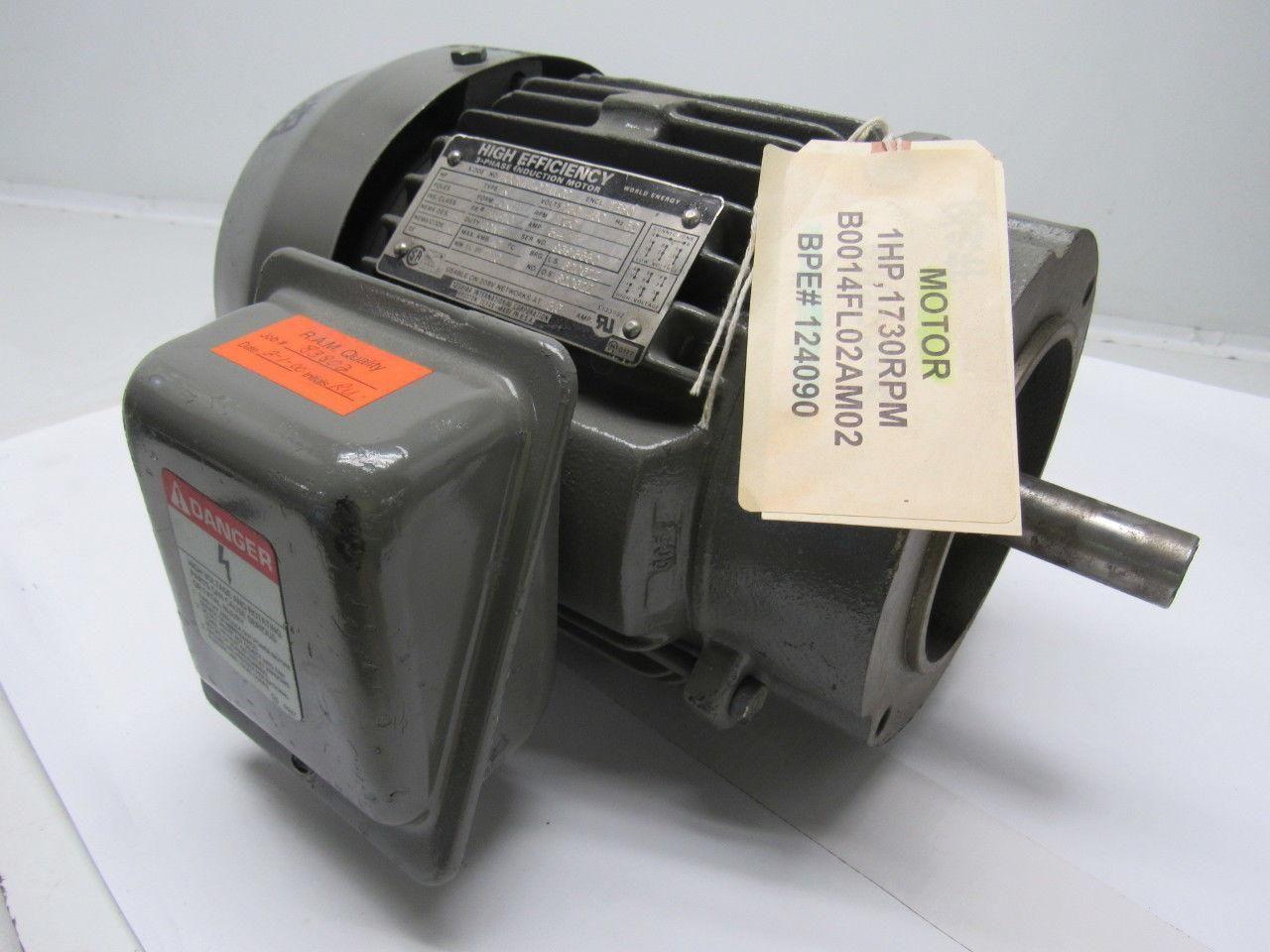 Toshiba B0014FLC2AM02 1 HP 1730 RPM 3 PH 230/460V Electric Motor