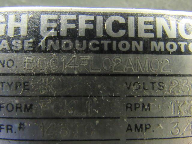 Toshiba B0014FLC2AM02 1 HP 1730 RPM 3 PH 230/460V Electric Motor