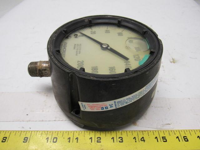 Ashcroft Q-4832 0-200PSI AISI 316 Tube & Socket Welded Oil filled Gauge 4"