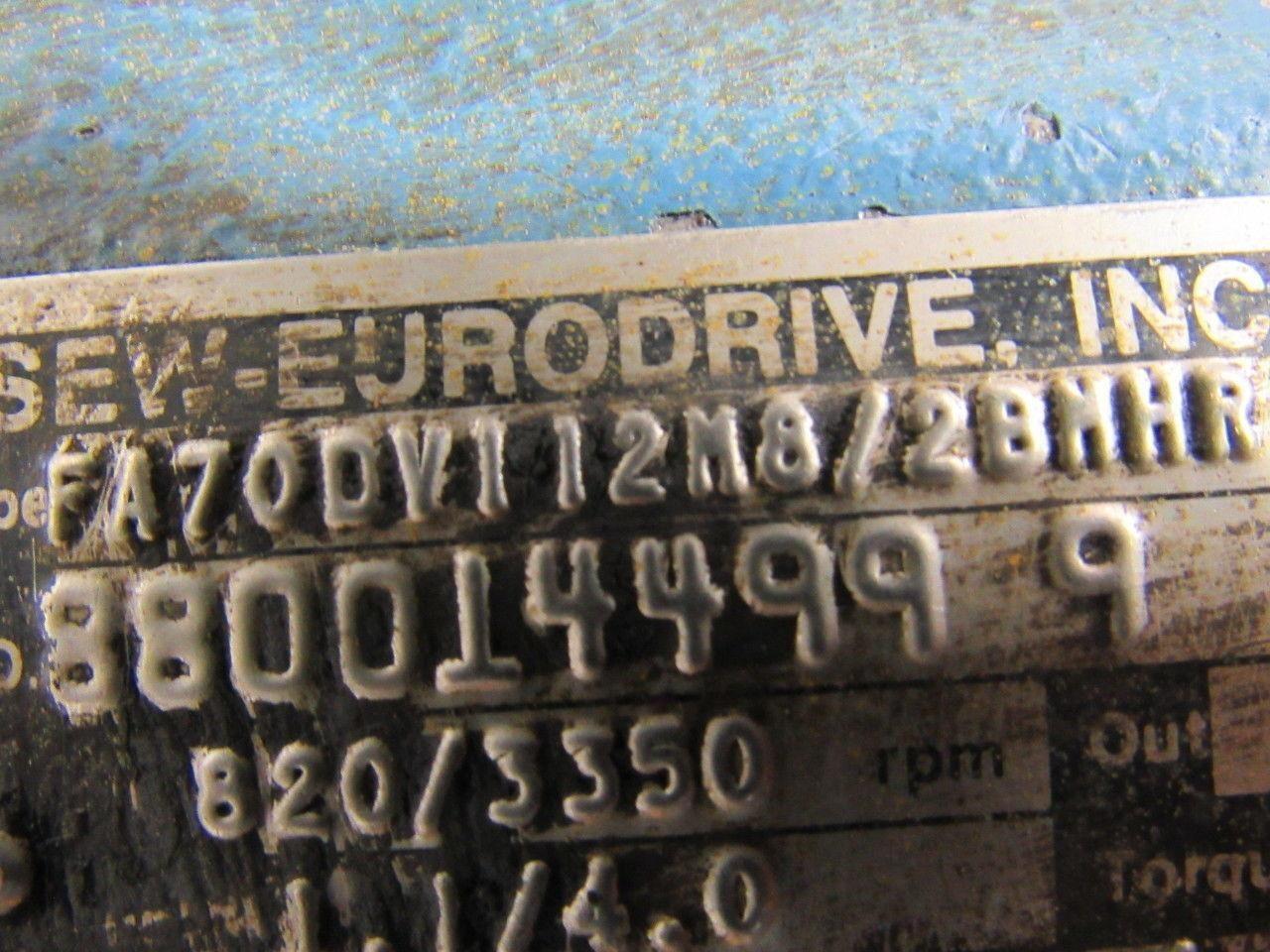 SEW-EURODRIVE FA70DV112M8/2BMHR Parallel Shaft Helical Gear Box 84.59:1 Ratio
