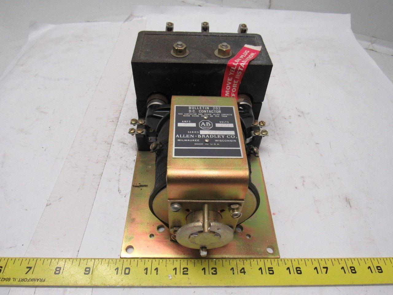 A-B Allen Bradley 987857 Bulletin 202 DC Contactor Size 2 45A 250 VDC