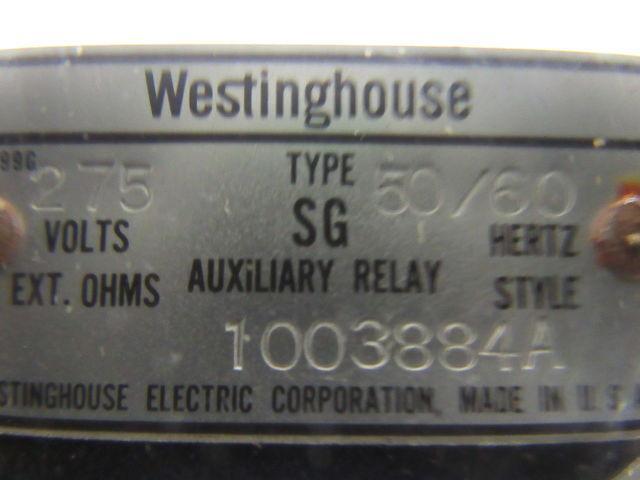 Westinghouse Type SG Auxiliary Relay 275V 50/60Hz