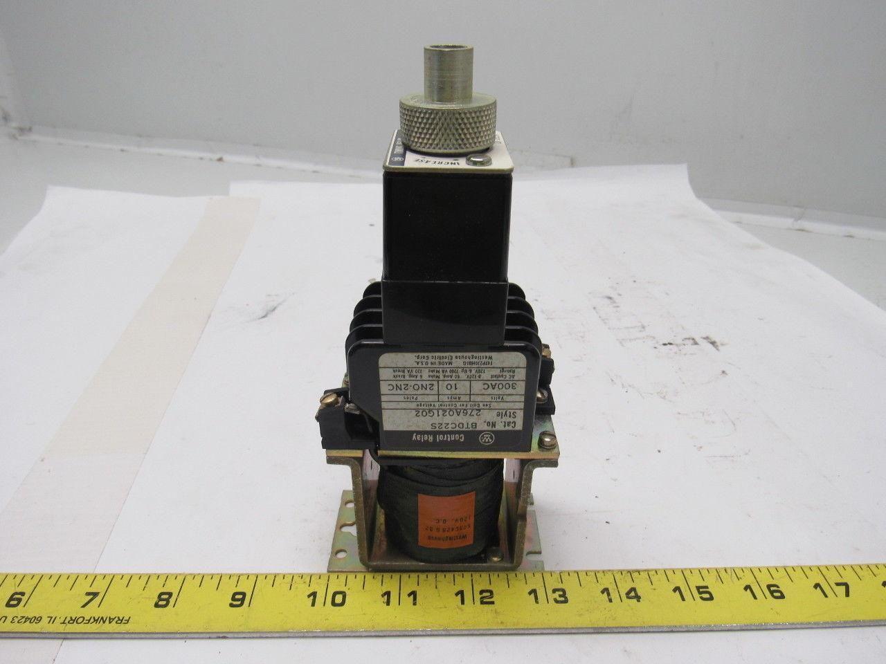 Westinghouse BTDC22S 276A021G02 Machine Tool Relay 300 V 10A 120 VDC Coil