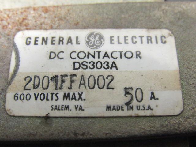 GE General Electric 2D01FFA002 DS303A DC Contactor 600V 50A