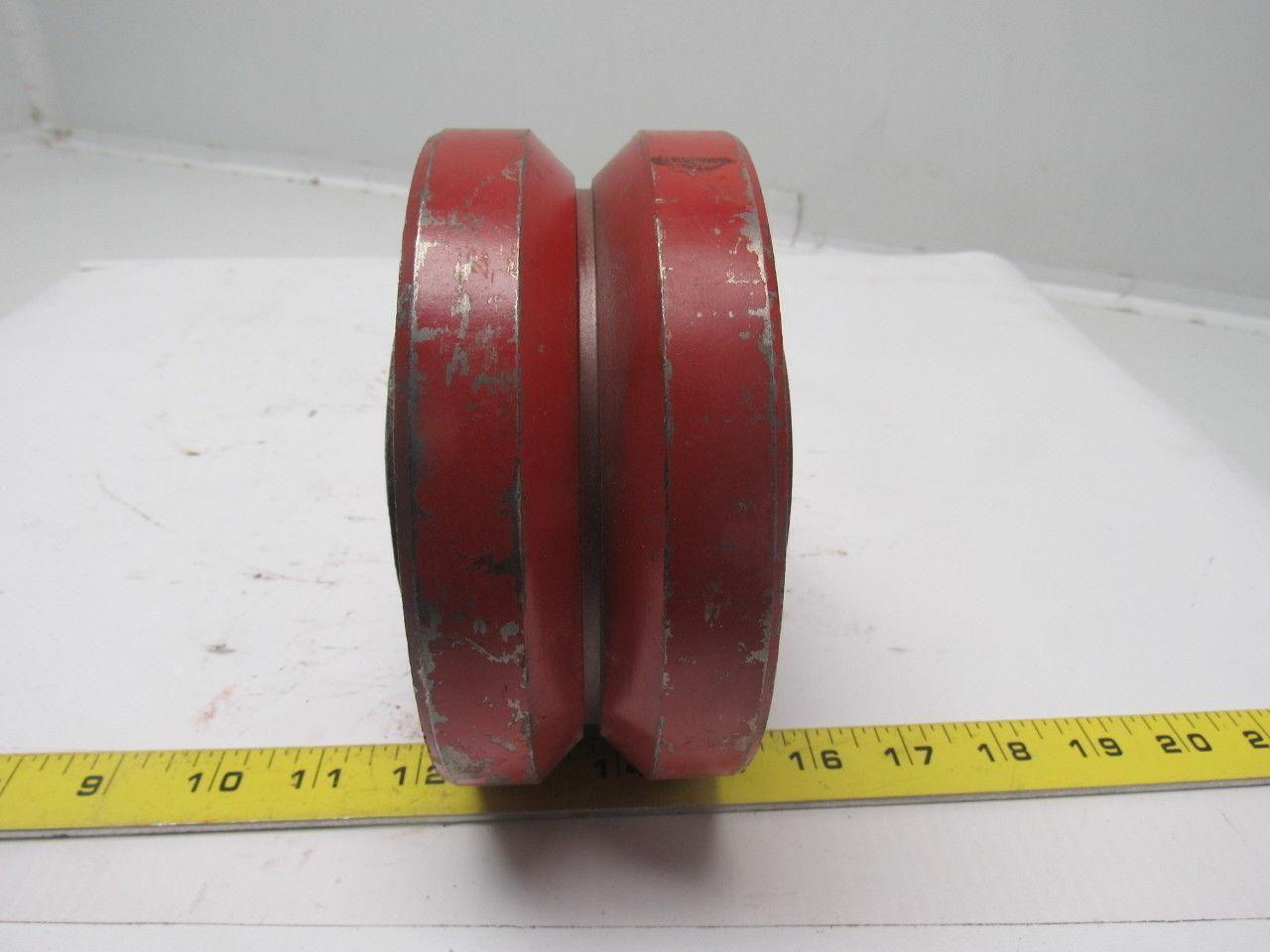 6" Cast Iron V Groove Caster Wheel W/Bearing 1" ID 3-1/2" Bearing Width