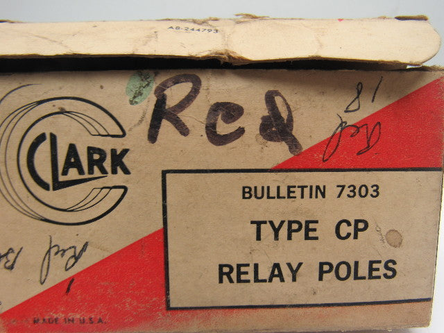 Clark Cat. #RNC Bulletin 7303 Type CP Relay Pole (N.C.) Lot of 5