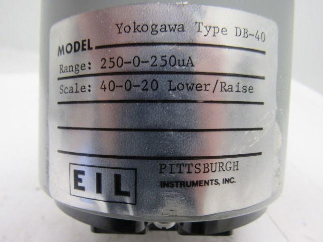 Yokogawa/GE Type DB-40 DC Ammeter 40-0-20 Lower/Raise Scale 250-0-250uA Range