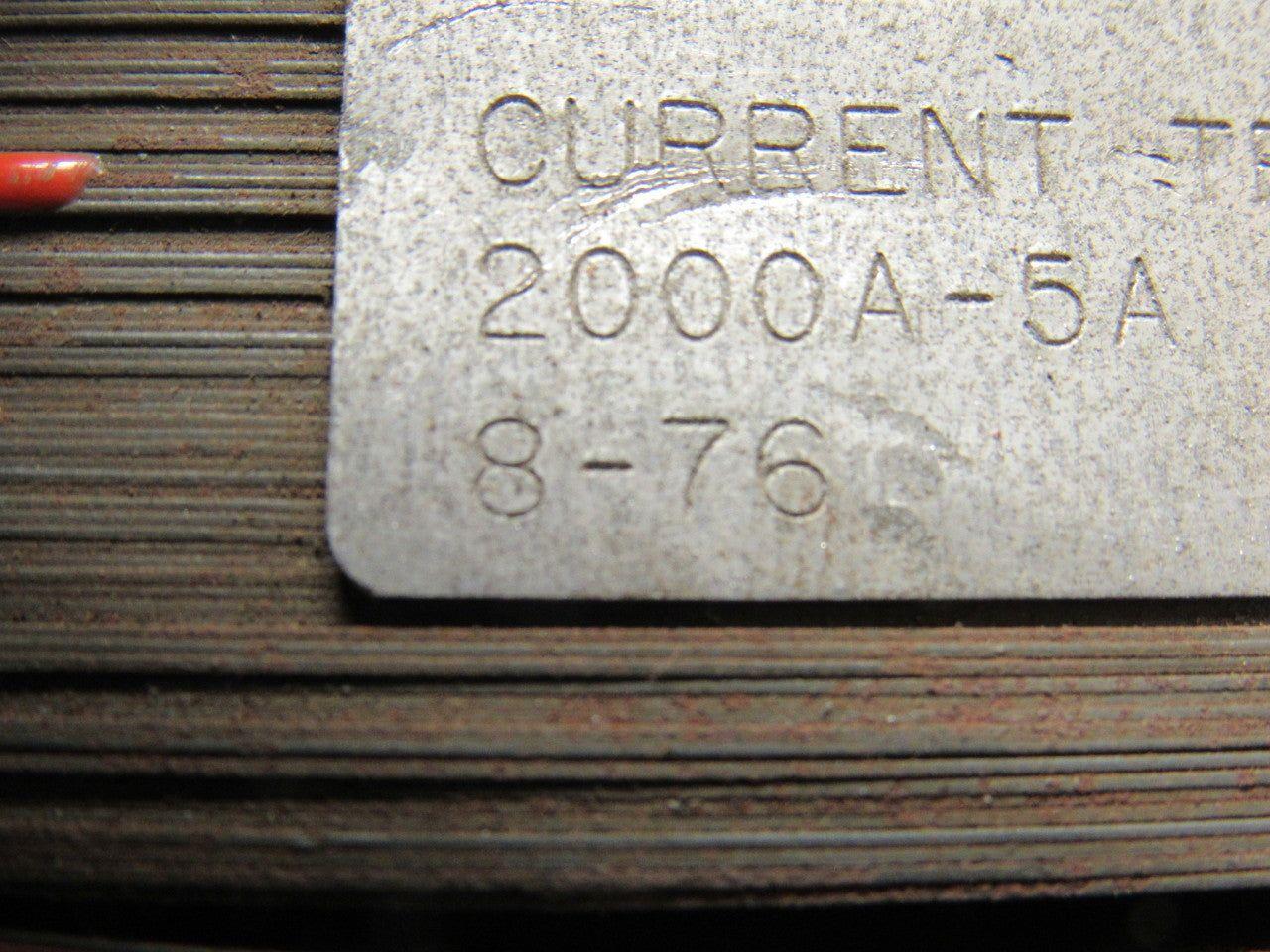 8-76 Vintage Current Transformer 2000A-5A 60HZ