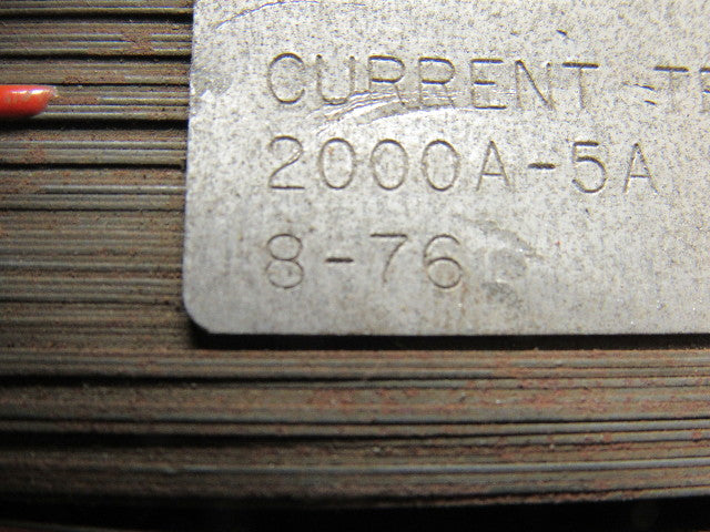 8-76 Vintage Current Transformer 2000A-5A 60HZ