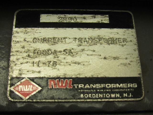 NWL Transformers 2890 11-76 Vintage Current Transformer 1000A-5A