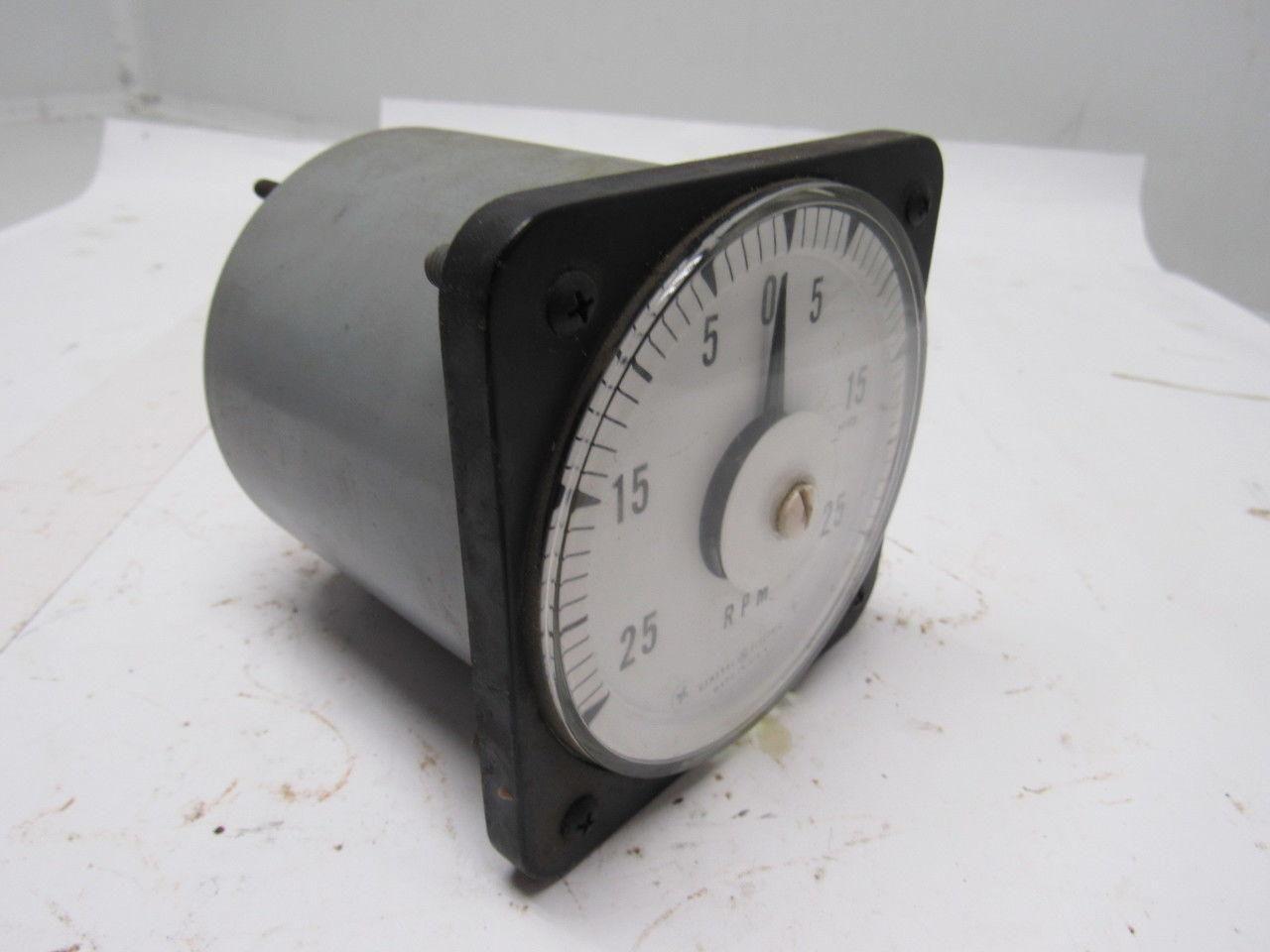 GE General Electric DB-18 Panel Mount Tachometer Voltmeter -25-+25 RPM