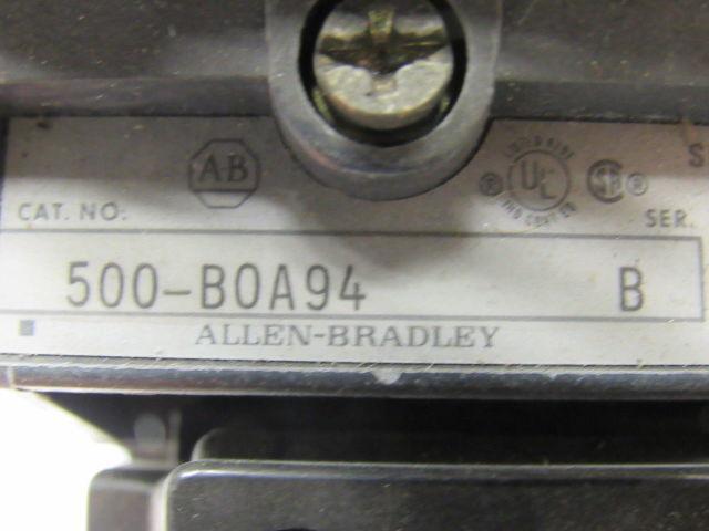 A-B Allen Bradley 500-BOA94 Series B AC Lighting Contactor
