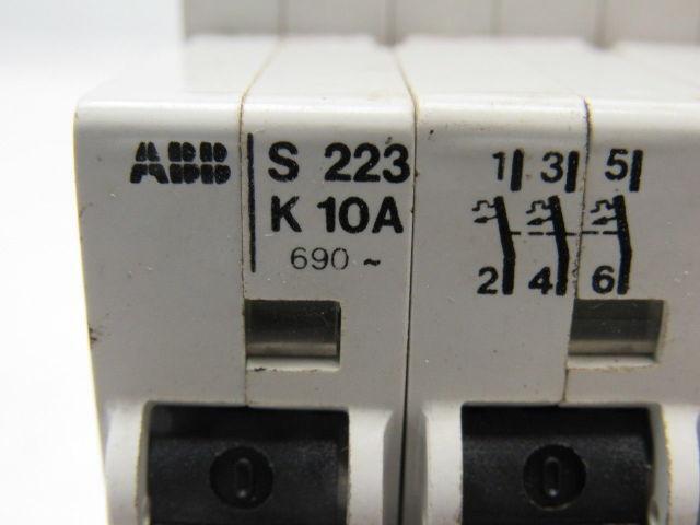 ABB S223K10A Circuit Breaker 3 Pole 10A 690V