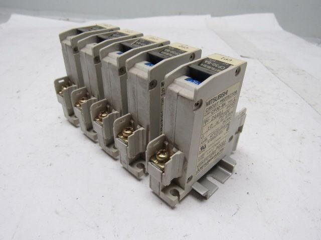 Mitsubishi Electric CP30-BA 1 Pole 10A Circuit Protector Din Rail Mount Lot of 5