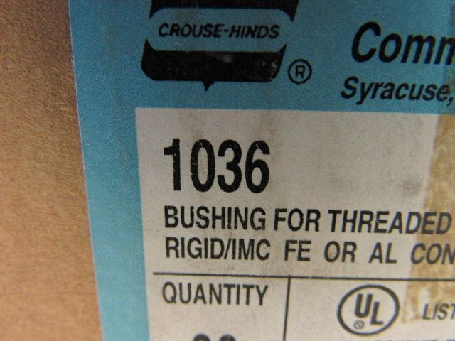 Crouse Hinds 1036 Threaded Insulated Bushing 2" Rigid IMC Box of 20