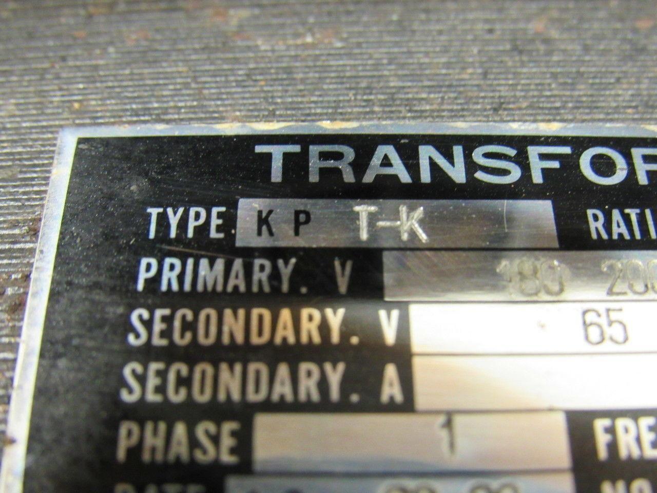 Kowa Type KP T-K 1.5KVA Trans Former Pri 100-180-220V Sec.65-100V 1ph