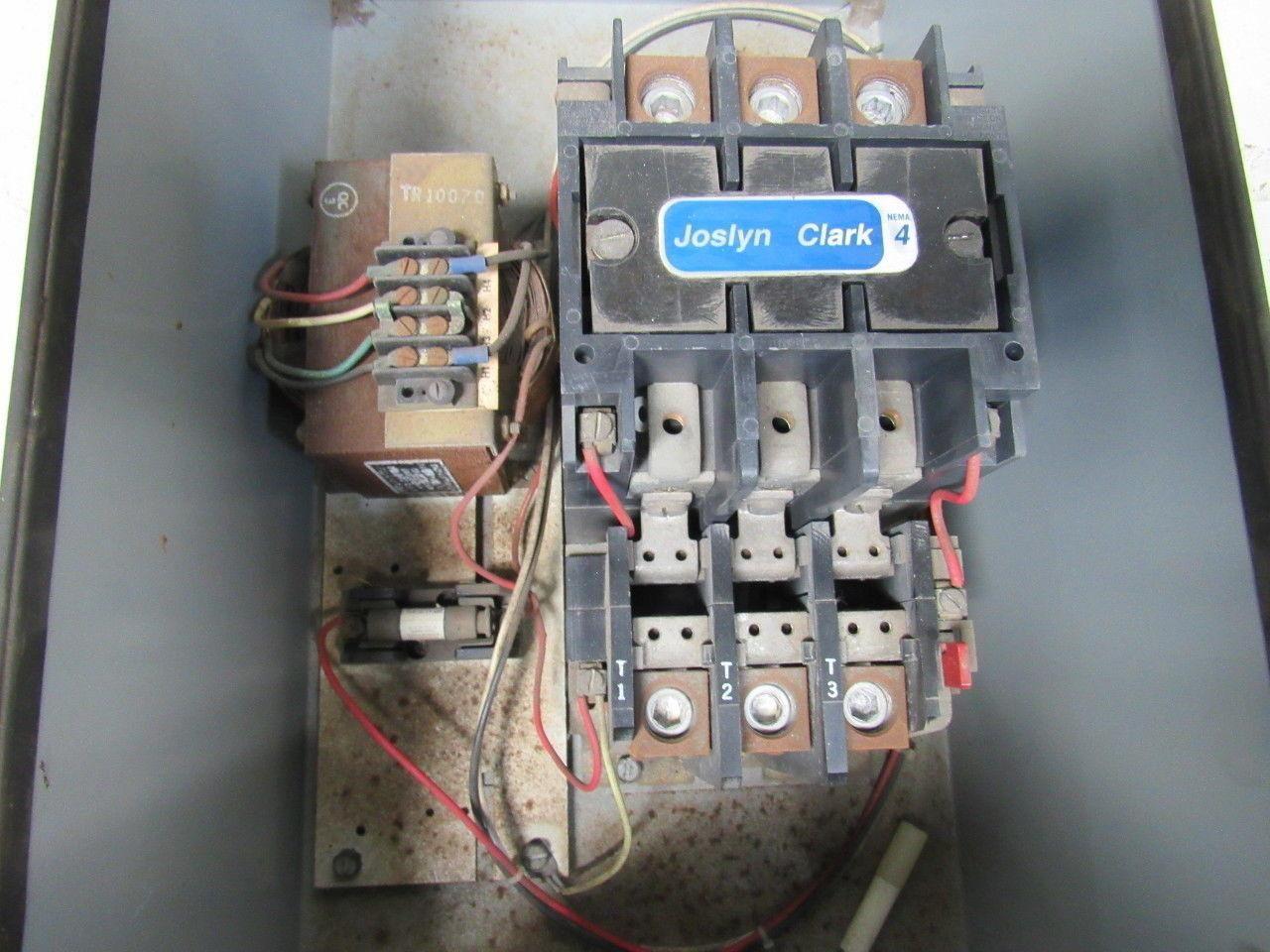 Joslyn Clark T13U034-76 Size 4 Motor Starter W/Enclosure & Transformer 100Hp