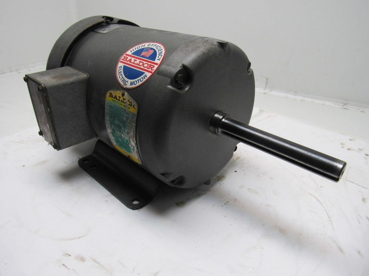 Baldor M3610 3/2 Hp Extended Shaft 7/8" 5" Long AC Motor 208-230/460 3450 RPM