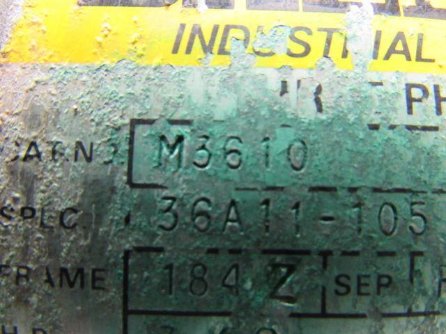 Baldor M3610 3/2 Hp Extended Shaft 7/8" 5" Long AC Motor 208-230/460 3450 RPM