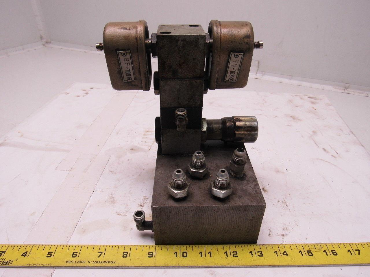Vickers XM1-3FK1-30-JA Flui-Trol Hyd. Flow Control Valve& Solenoid Block Assy'