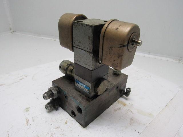 Vickers XM1-3FK1-30-JA Flui-Trol Hyd. Flow Control Valve& Solenoid Block Assy'