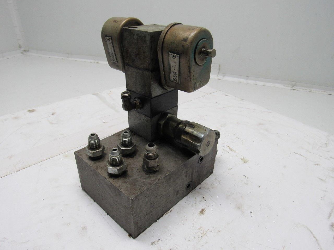 Vickers XM1-3FK1-30-JA Flui-Trol Hyd. Flow Control Valve& Solenoid Block Assy'