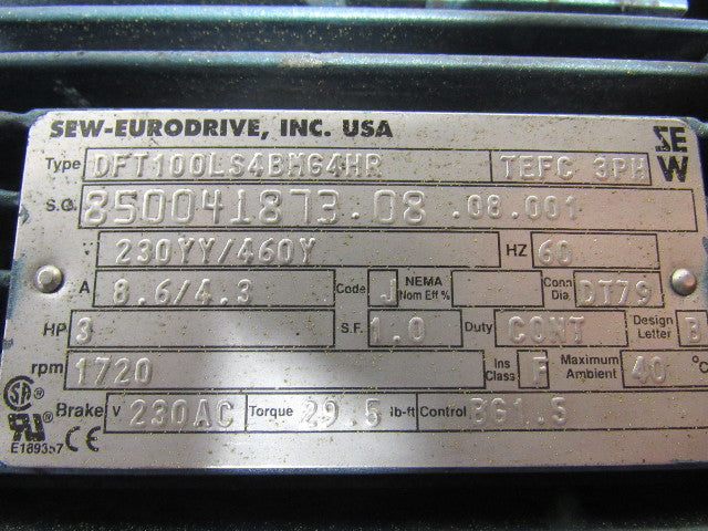 SEW-EURODRIVE KT127BR77DT100LS4BMG4HR High Torque Gear Reducer 899:0 Ratio
