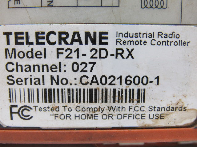 Telecrane F21-2X-RX Industrial Radio Wireless Remote Crane Controller Receiver
