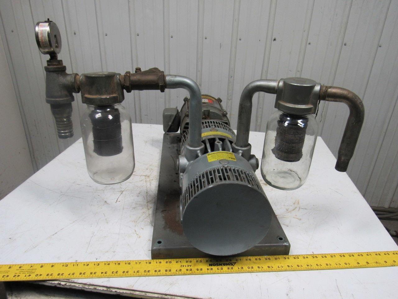 GAST 6066-V107A-T339 55CFM 15PSI 3HP Rotary Vane Oil-Less Vacuum Air Pump 3Ph
