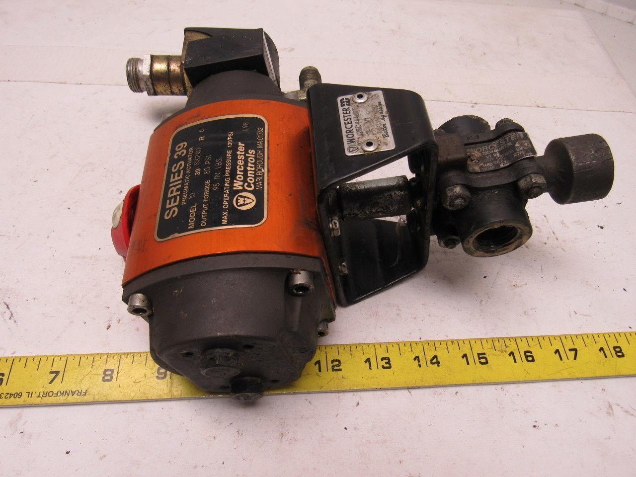 Worchester Controls Series 39 Model 10 Pneumatic Actuator W/1/2" NPT 3-Way Valve