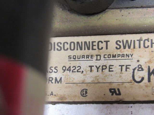 Square D CLass 9422 Type TF-2 125A Disconnect Switch Flange Mount & Handle