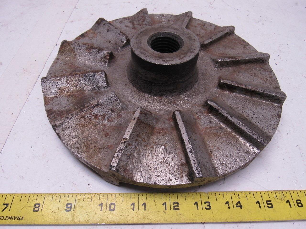 9-3/4" Cast Iron Pump Impeller 1-1/8"-7 Threaded Bore