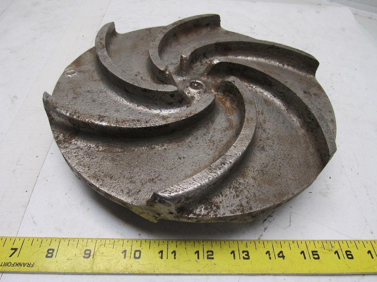 9-3/4" Cast Iron Pump Impeller 1-1/8"-7 Threaded Bore