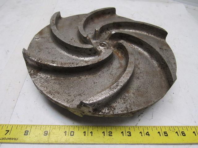 9-3/4" Cast Iron Pump Impeller 1-1/8"-7 Threaded Bore