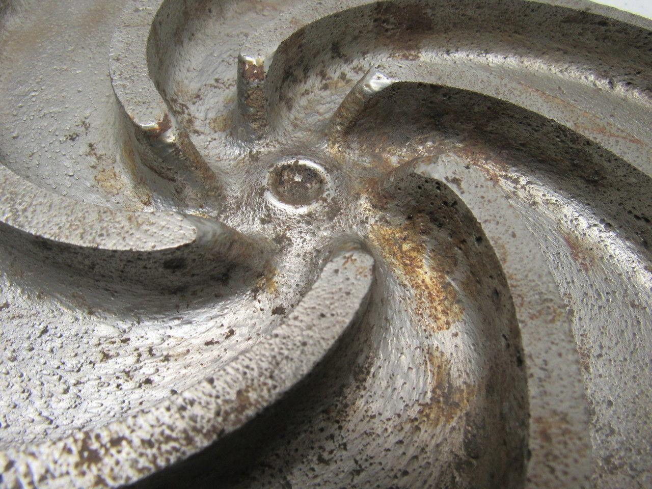 9-3/4" Cast Iron Pump Impeller 1-1/8"-7 Threaded Bore