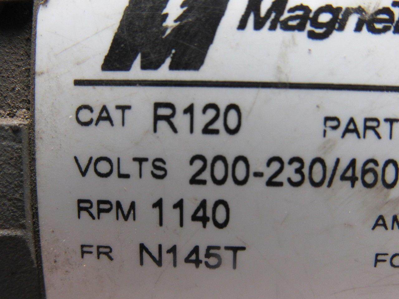 Magnetek 10-349272 R120 1HP Electric Motor 208-230/460V 1140RPM 3PH N145T Frame