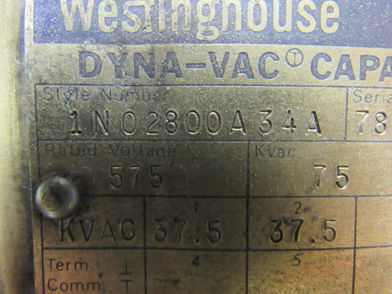 Westinghouse 1N02800A34A FILM-VAR Capacitor 575V 75KV