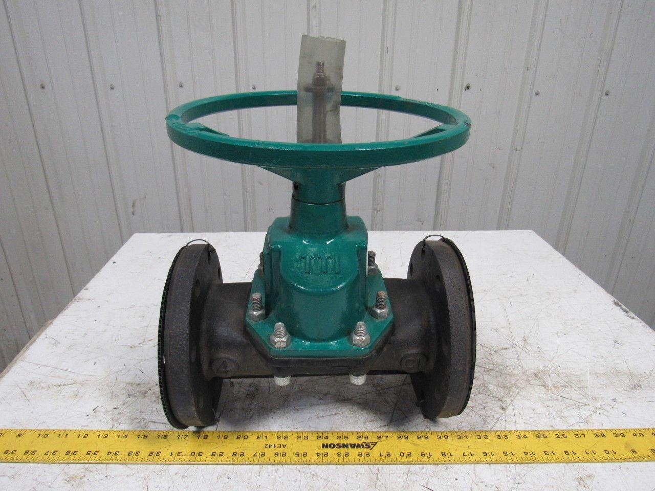 TruTech 4CAHC-CA-A-2 Hand Operated Rubber Diaphragm Valve 4" Flanged 150PSI