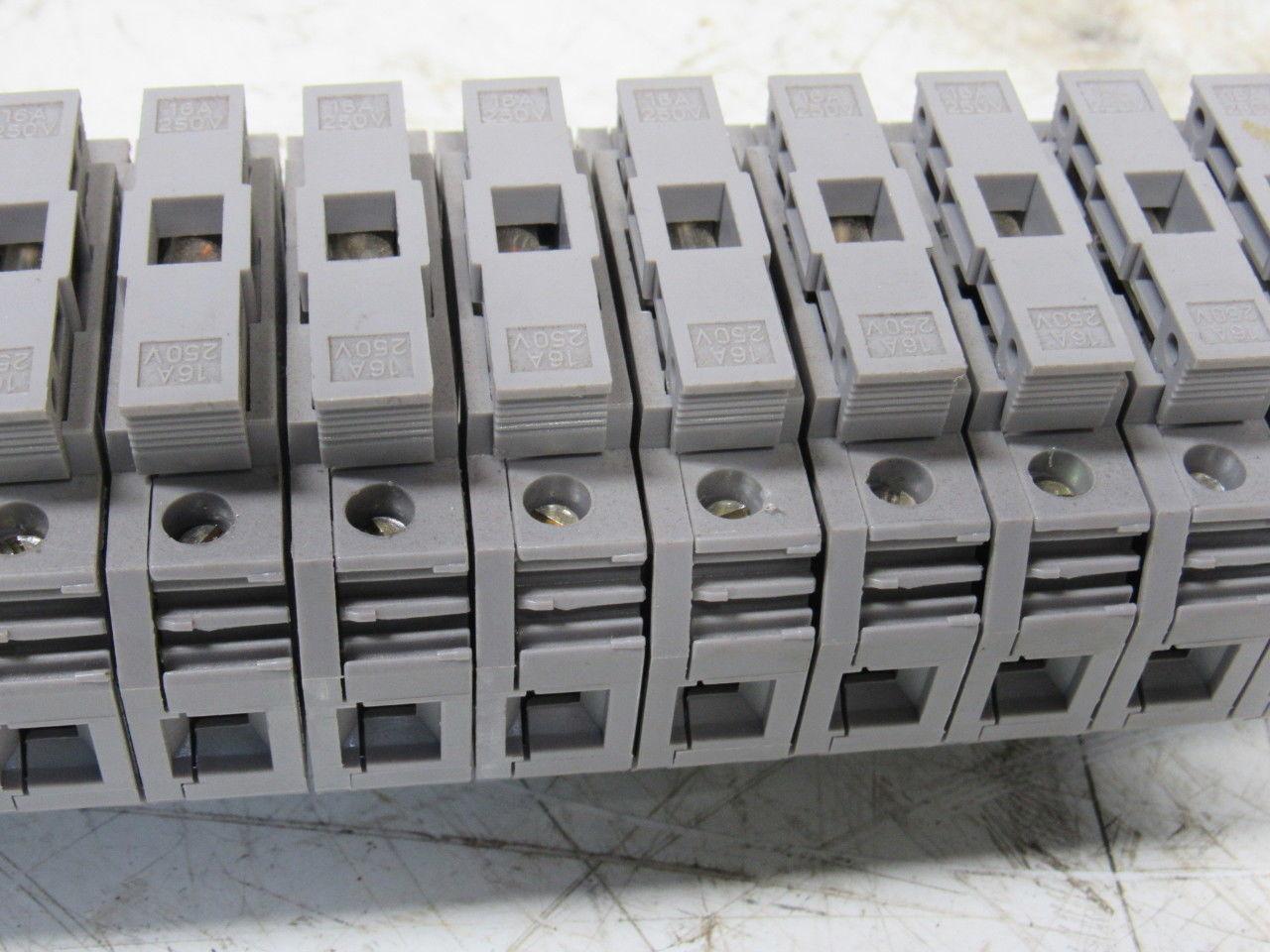 Entrelec 011537805 M10/16 Fuse Holder Terminal Block Din Rail Mount Lot of 60