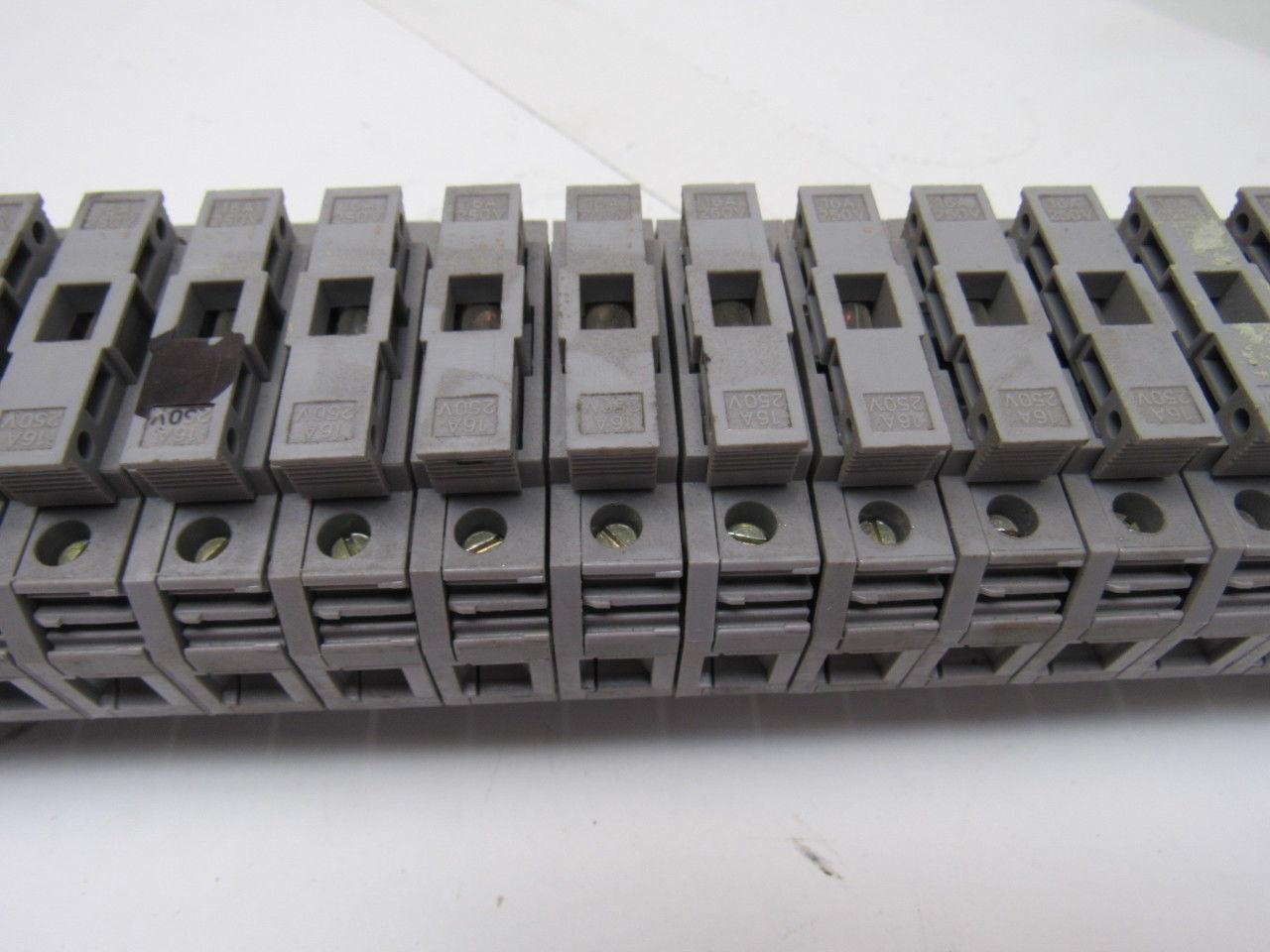 Entrelec 011537805 M10/16 Fuse Holder Terminal Block Din Rail Mount Lot of 50