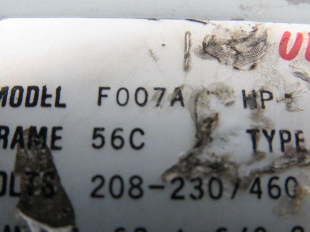 US Motors F007A 1/2HP Electric Motor 208-230/460V 3PH 56C Frame 3495RPM