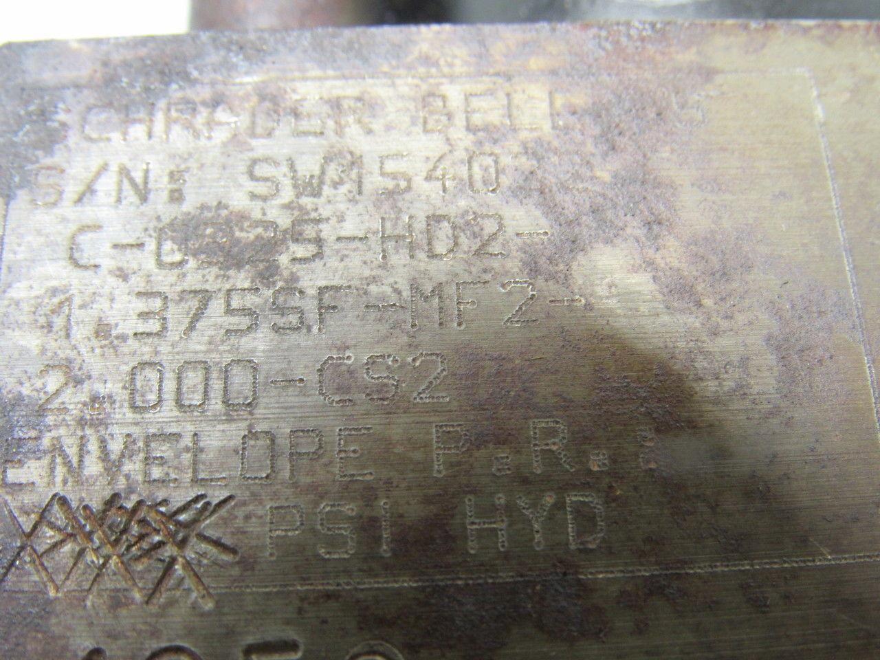 Schrader Bellows Hydraulic Cylinder 3-1/4" Bore 2" Stroke