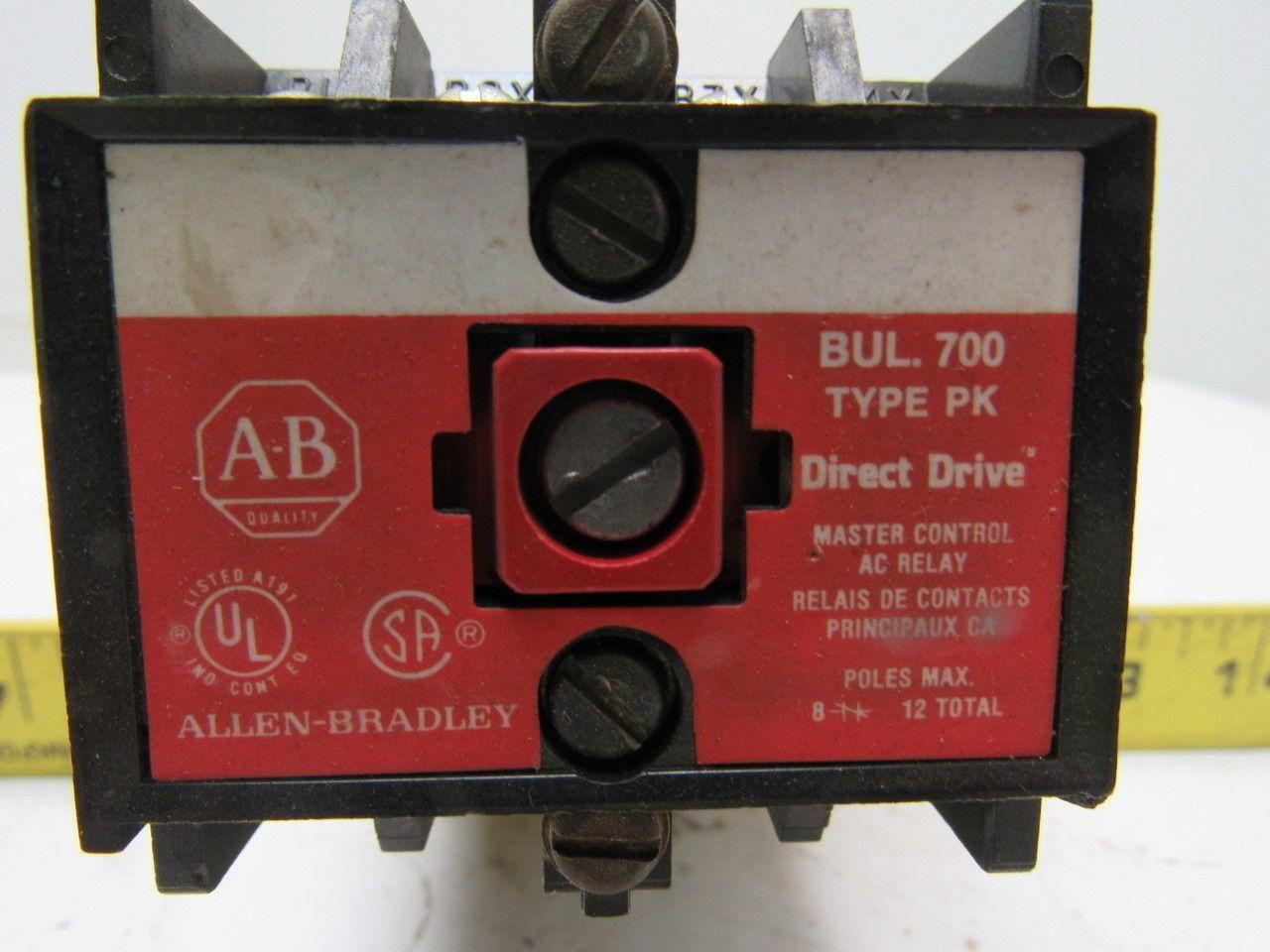A-B Allen Bradley 700-PK800A2 Control Relay 230-240V Coil 56/60 Hz