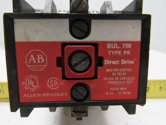A-B Allen Bradley 700-PK800A2 Control Relay 230-240V Coil 56/60 Hz