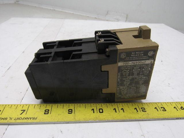 A-B Allen Bradley 700-PK800A2 Control Relay 230-240V Coil 56/60 Hz