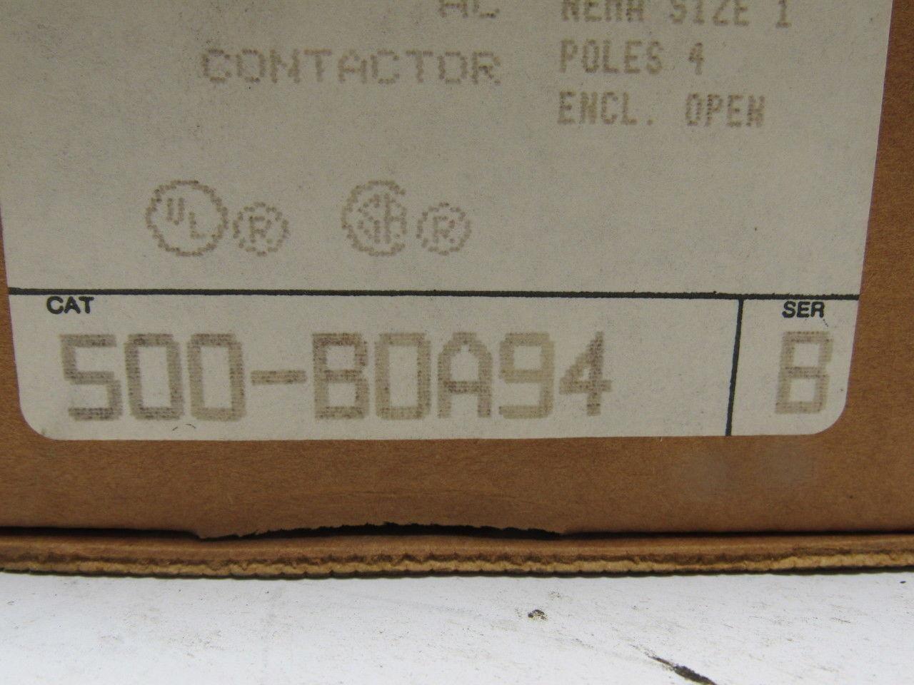 A-B Allen Bradley 500-B0A94 Series B AC Contactor 230-240V Coil 50/60 HZ Size 1